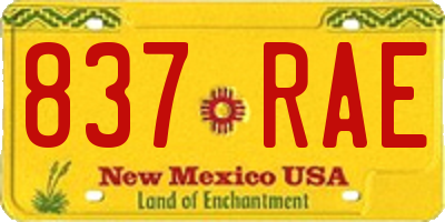 NM license plate 837RAE