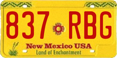NM license plate 837RBG