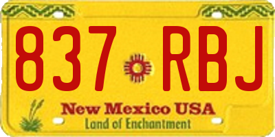 NM license plate 837RBJ