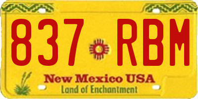 NM license plate 837RBM