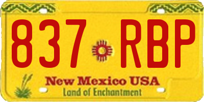 NM license plate 837RBP