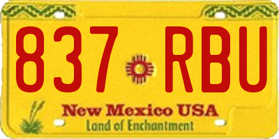 NM license plate 837RBU