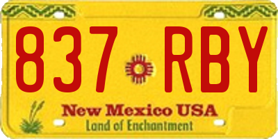 NM license plate 837RBY