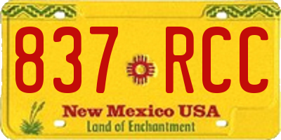 NM license plate 837RCC