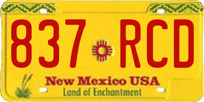 NM license plate 837RCD