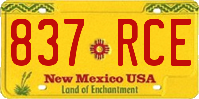 NM license plate 837RCE