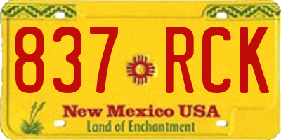 NM license plate 837RCK