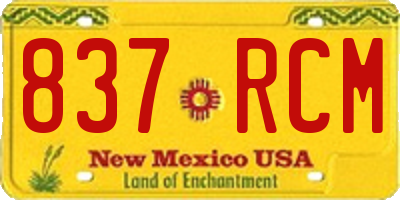 NM license plate 837RCM