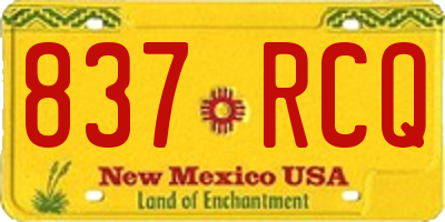 NM license plate 837RCQ