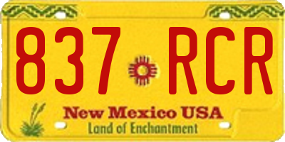 NM license plate 837RCR