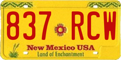 NM license plate 837RCW