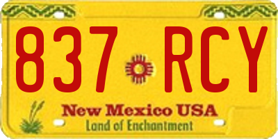 NM license plate 837RCY