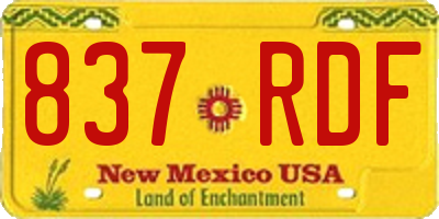 NM license plate 837RDF