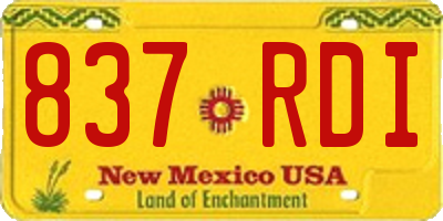 NM license plate 837RDI