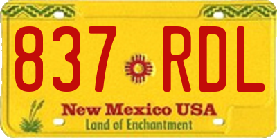 NM license plate 837RDL