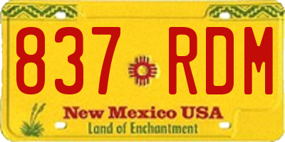 NM license plate 837RDM