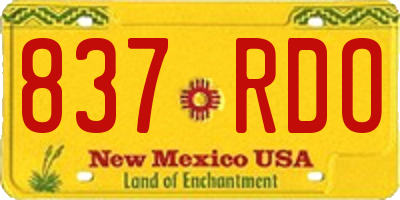 NM license plate 837RDO