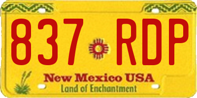 NM license plate 837RDP