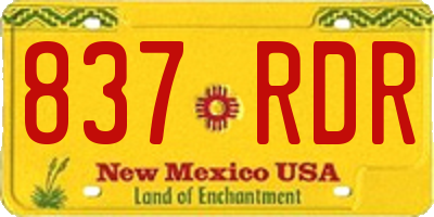 NM license plate 837RDR