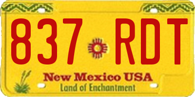 NM license plate 837RDT