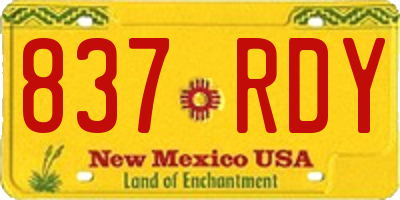 NM license plate 837RDY