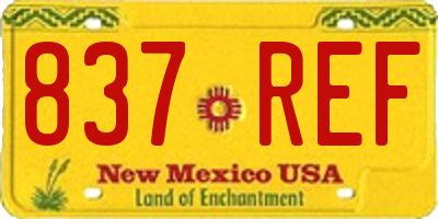 NM license plate 837REF