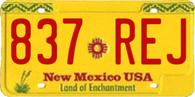 NM license plate 837REJ