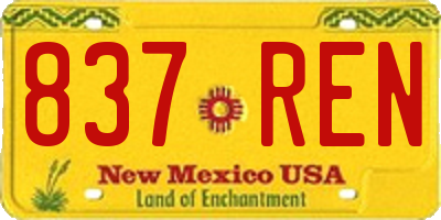 NM license plate 837REN