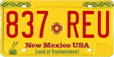 NM license plate 837REU