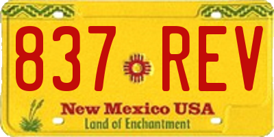 NM license plate 837REV