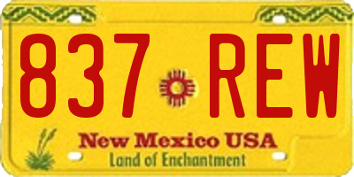 NM license plate 837REW