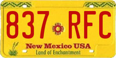 NM license plate 837RFC