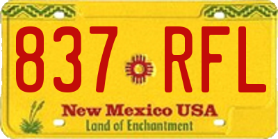 NM license plate 837RFL