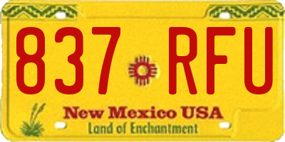NM license plate 837RFU