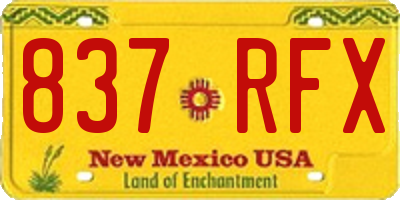 NM license plate 837RFX