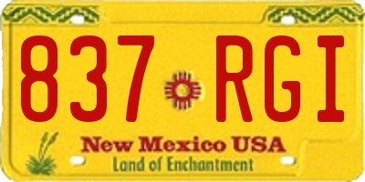 NM license plate 837RGI