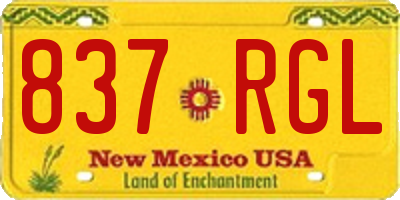 NM license plate 837RGL