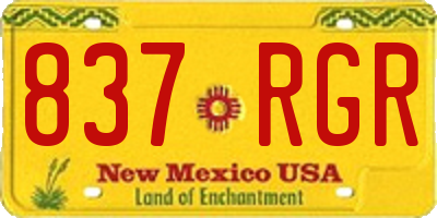 NM license plate 837RGR