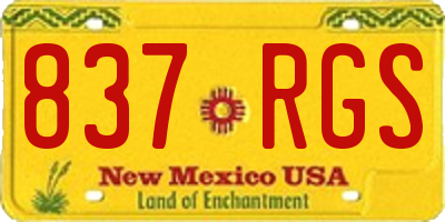 NM license plate 837RGS