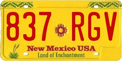 NM license plate 837RGV