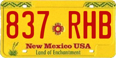 NM license plate 837RHB