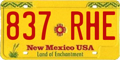 NM license plate 837RHE