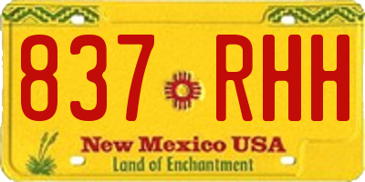 NM license plate 837RHH