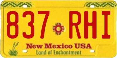 NM license plate 837RHI