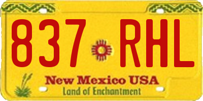 NM license plate 837RHL