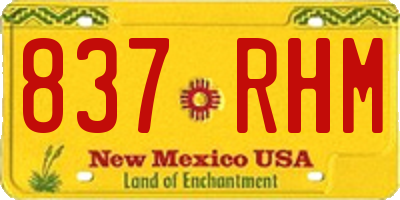 NM license plate 837RHM