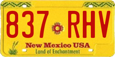NM license plate 837RHV