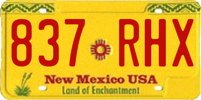 NM license plate 837RHX