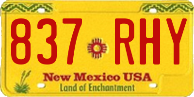 NM license plate 837RHY