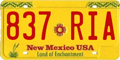 NM license plate 837RIA